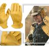 Guantes de trabajo de proteccion para soldadura TIG de piel de ciervo - Imagen 2