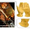 Guantes de trabajo de proteccion para soldadura TIG de piel de ciervo - Imagen 3