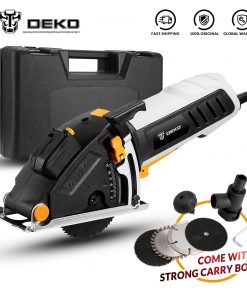 Mini sierra circular DEKO con láser con mango auxiliar