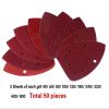 50 piezas de papel de lija de gancho y bucle de 40/ 60/ 80/ 100/ 120/ 180/ 240/ 320/ 400/ 800