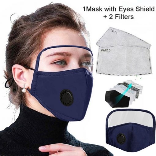 Máscara protectora de algodón integrada con gafas