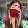Máscara protectora de algodón integrada con gafas