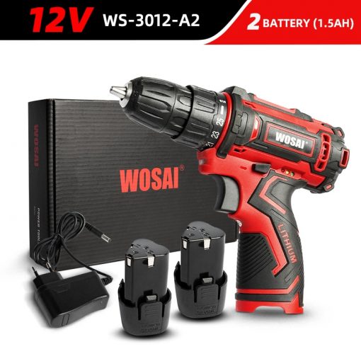 WOSAI-destornillador eléctrico inalámbrico, Mini controlador de potencia, batería de iones de litio CC de 3/8 pulgadas, 12V, 16V, 20V