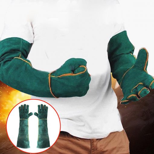 Guantes protección para soldador de piel de vaca con longitud 60 cm
