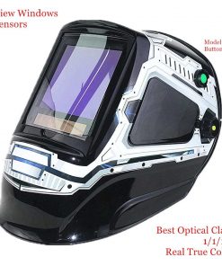 Máscara de soldar con pantalla de oscurecimiento automático y 3 ventanas de visión