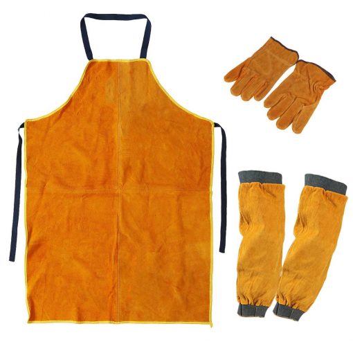 Delantal para soldadura con manguitos y guantes