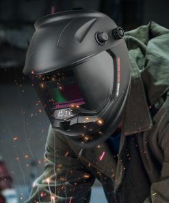 Casco de soldadura con pantalla de visualización grande oscurecimiento automático