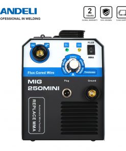 Equipo de soldadura ANDELI MIG-250 Mini 220V, MIG sin gas, núcleo de flujo, semiautomático