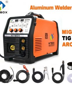 Equipo de soldadura HITBOX MIG de acero inoxidable de 220V MIG ARC TIG MIG200, DC funcional, sin gas
