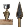 Juego de brocas Drill escalonadas de acero de alta velocidad, de cobalto, titanio HSS, 5 piezas - Imagen 2