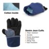 Guantes para soldador resistentes al calor, de cuero de vaca grueso, color azul - Imagen 6