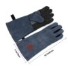 Guantes para soldador resistentes al calor, de cuero de vaca grueso, color azul - Imagen 5