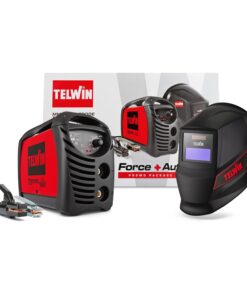 Soldadora inverter a electrodo MMA Telwin Force 165 con casco de soldadura automático y accesorios